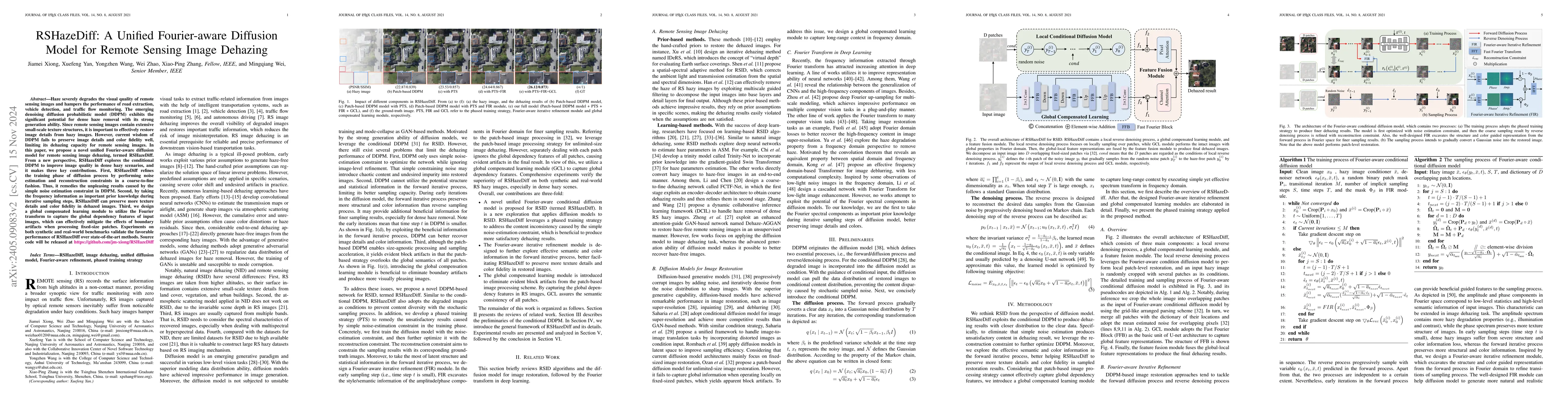 Thumbnail for RSHazeDiff: A Unified Fourier-aware Diffusion Model for Remote Sensing
  Image Dehazing
