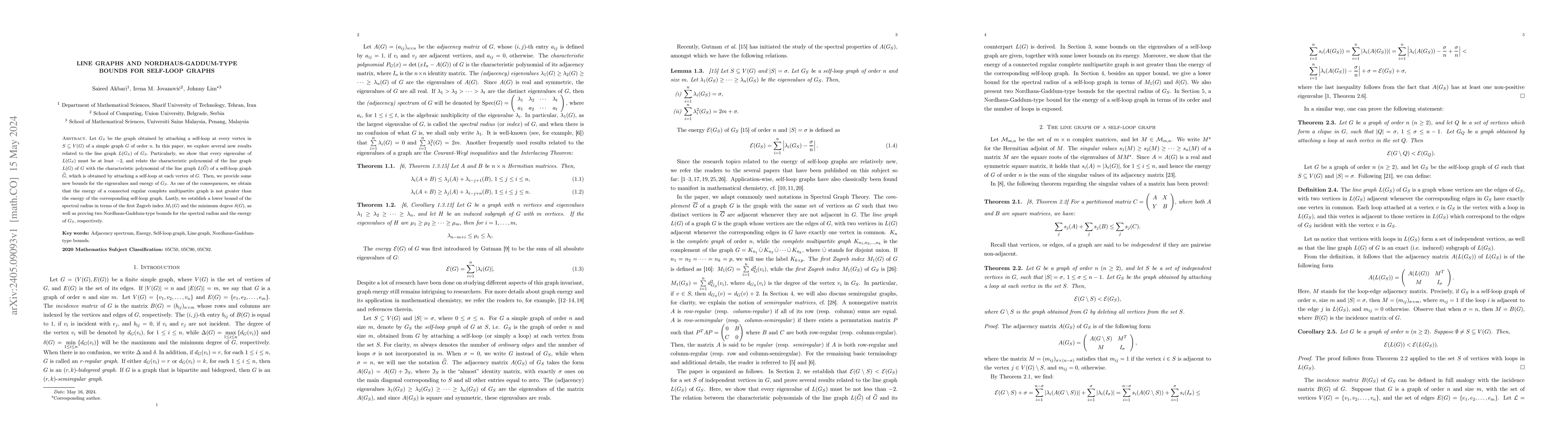 Thumbnail for Line graphs and Nordhaus-Gaddum-type bounds for self-loop graphs