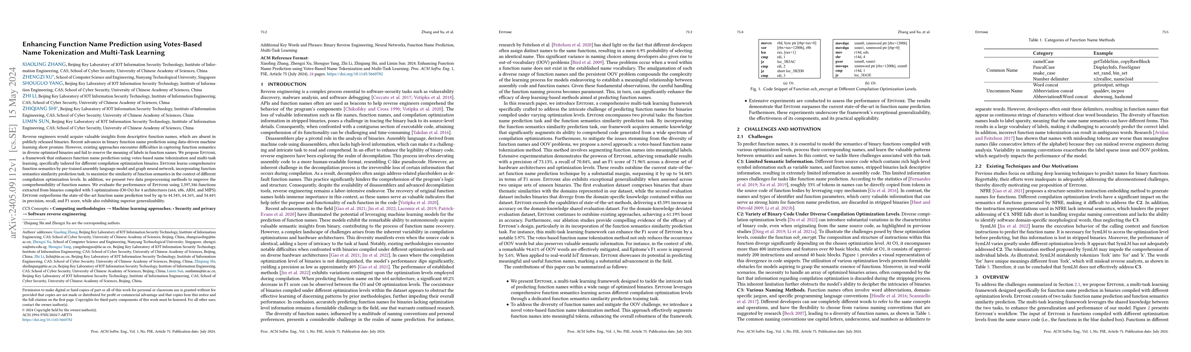 Thumbnail for Enhancing Function Name Prediction using Votes-Based Name Tokenization
  and Multi-Task Learning