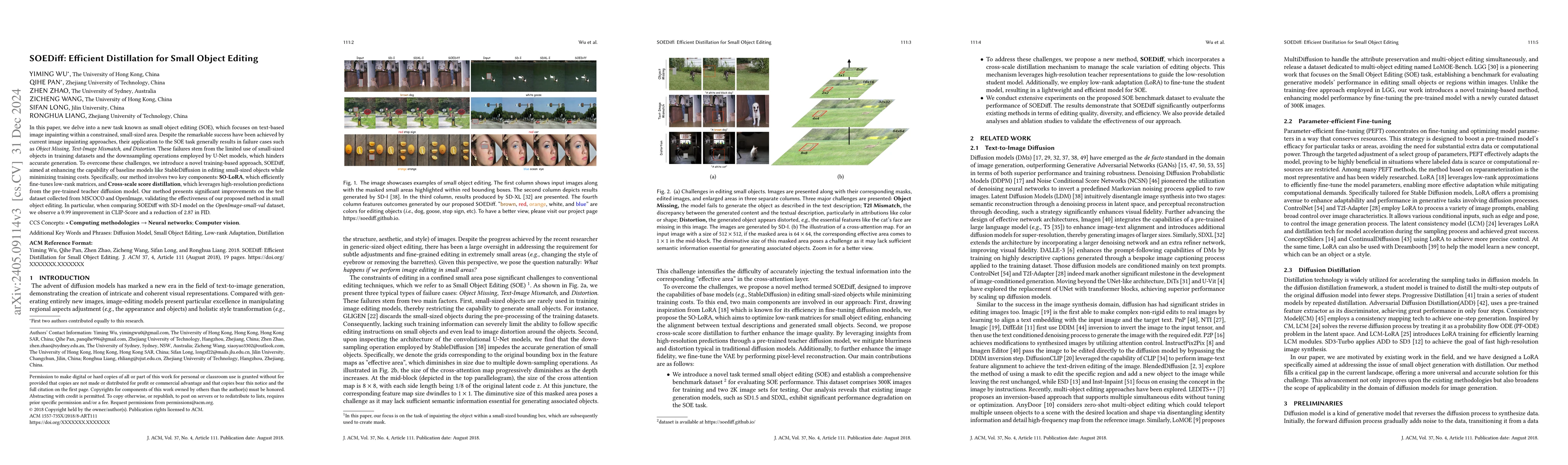 Thumbnail for SOEDiff: Efficient Distillation for Small Object Editing