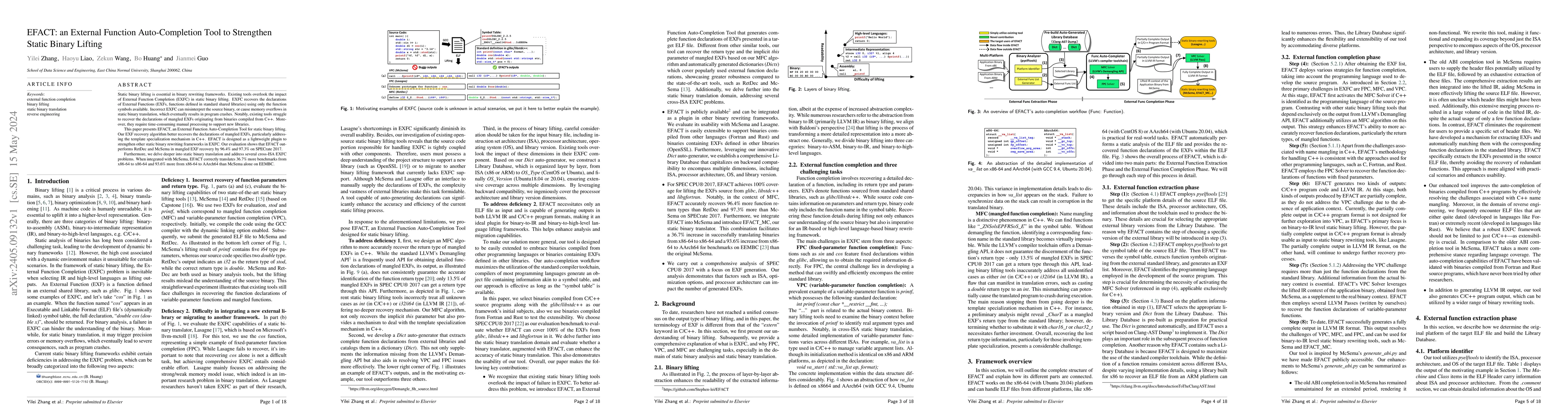 Thumbnail for EFACT: an External Function Auto-Completion Tool to Strengthen Static
  Binary Lifting