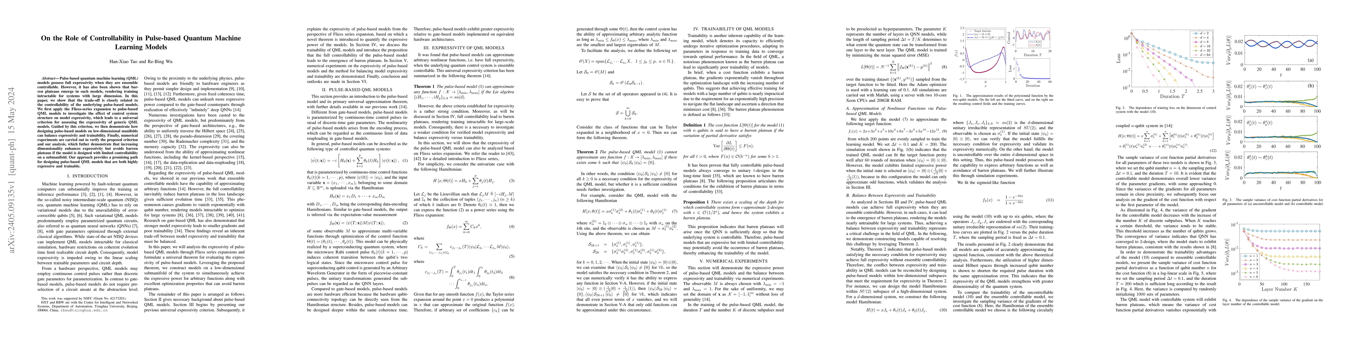 Thumbnail for On the Role of Controllability in Pulse-based Quantum Machine Learning
  Models