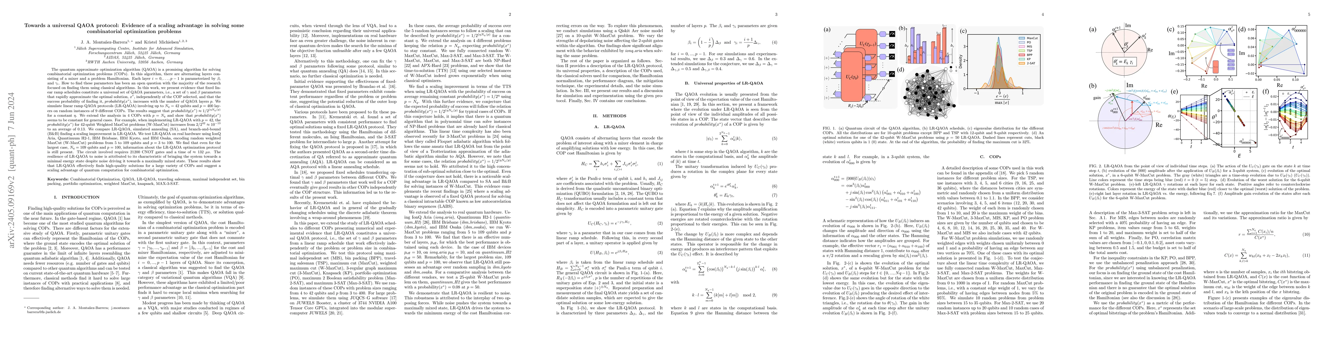 Thumbnail for Towards a universal QAOA protocol: Evidence of a scaling advantage in
  solving some combinatorial optimization problems