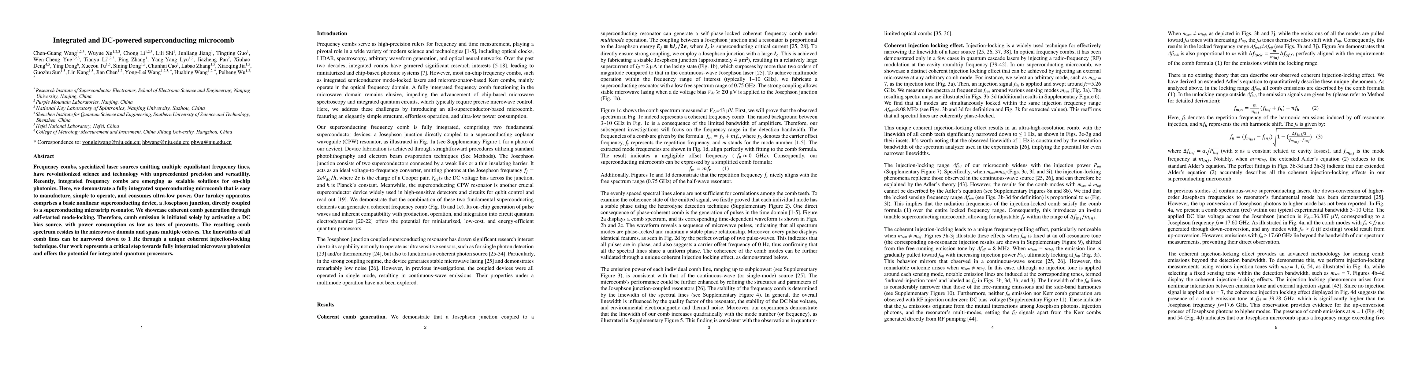 Thumbnail for Integrated and DC-powered superconducting microcomb