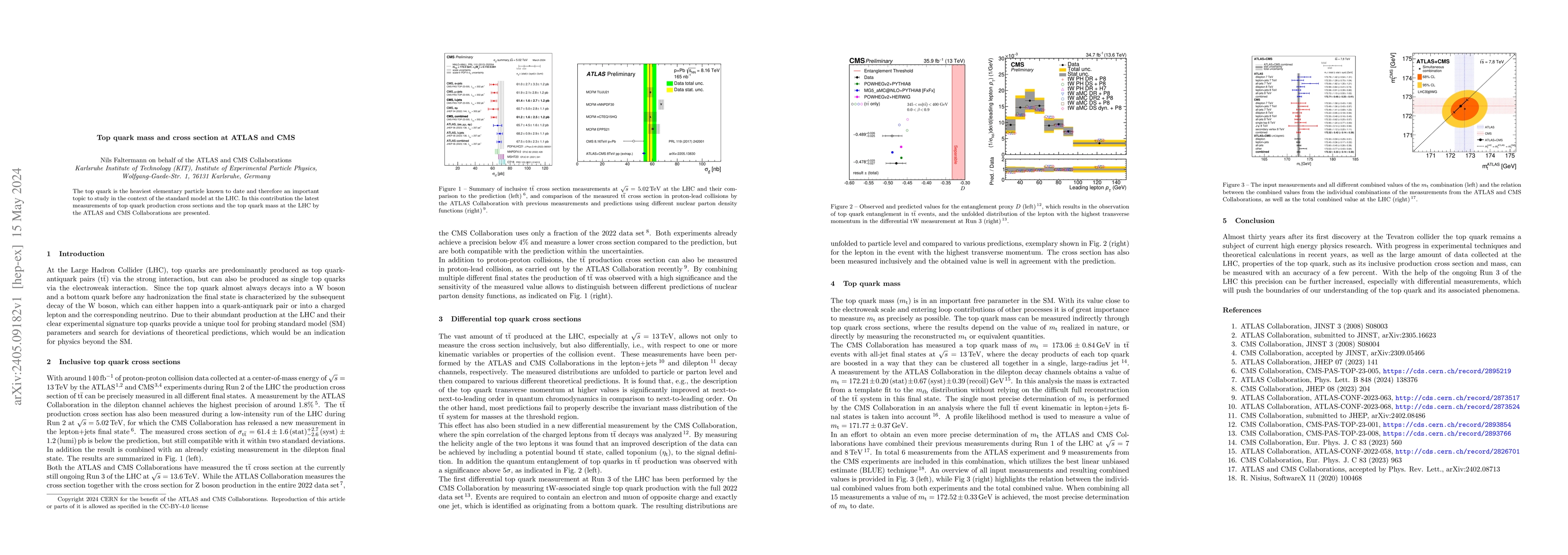Thumbnail for Top quark mass and cross section at ATLAS and CMS