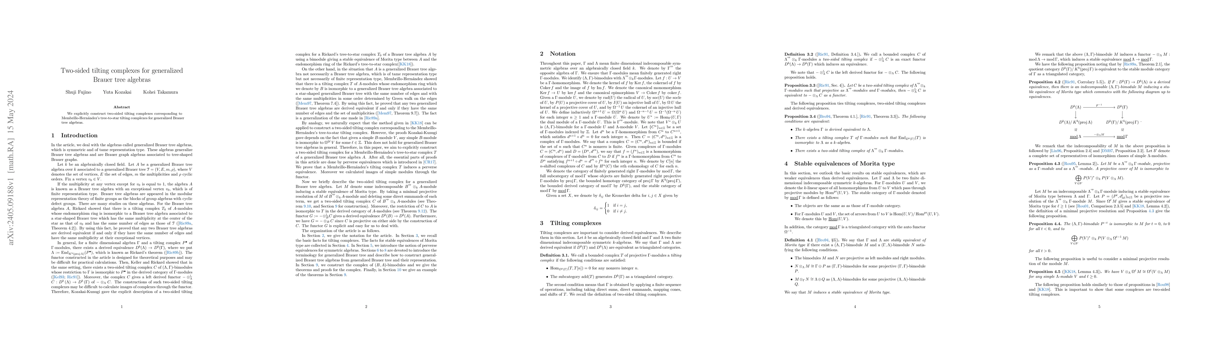 Thumbnail for Two-sided tilting complexes for generalized Brauer tree algebras