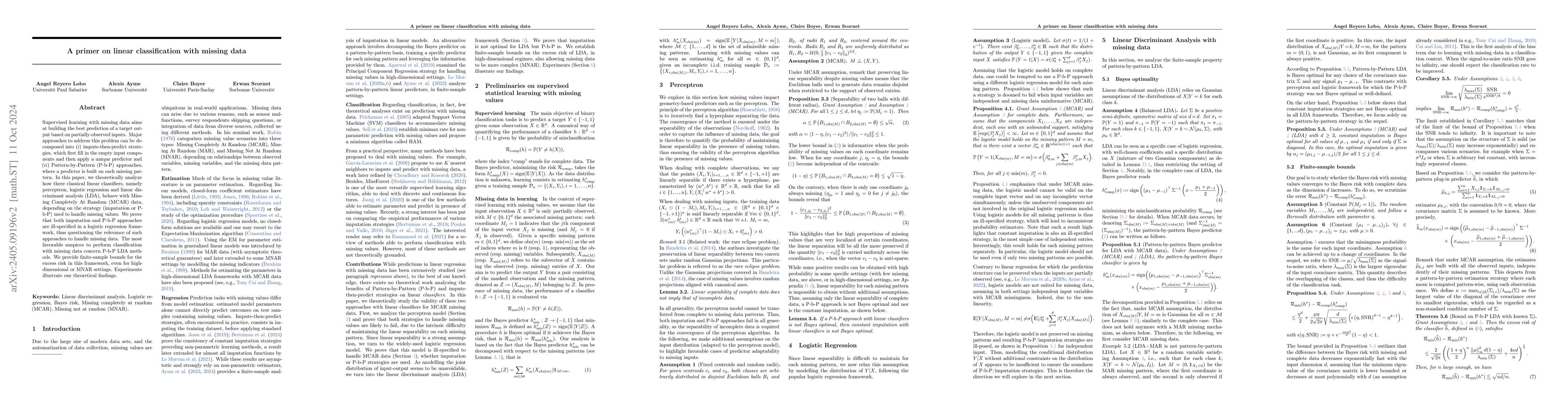 Thumbnail for Harnessing pattern-by-pattern linear classifiers for prediction with
  missing data