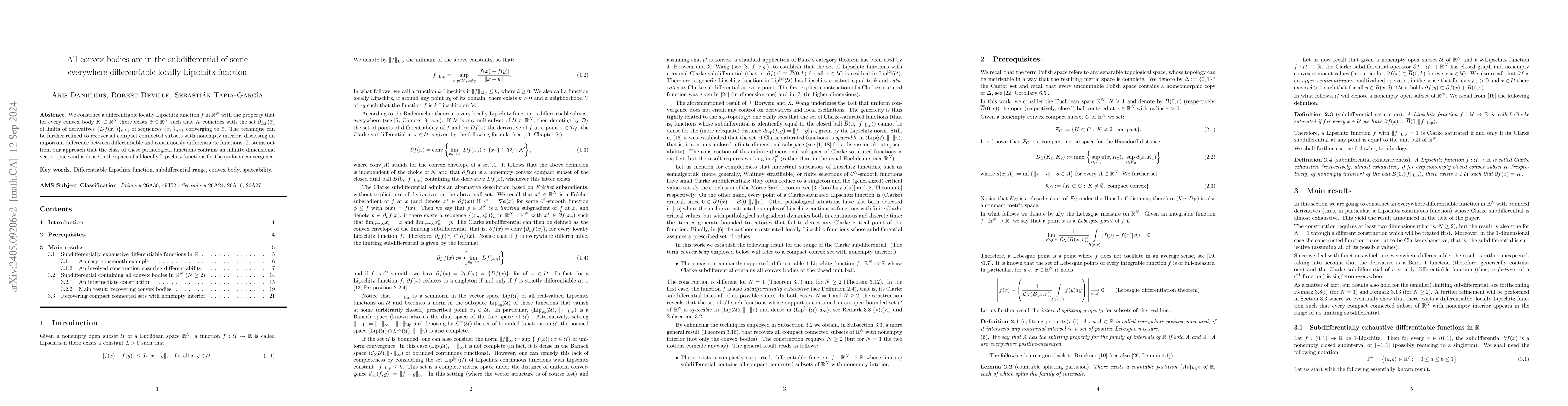 Thumbnail for All convex bodies are in the subdifferential of some everywhere
  differentiable locally Lipschitz function