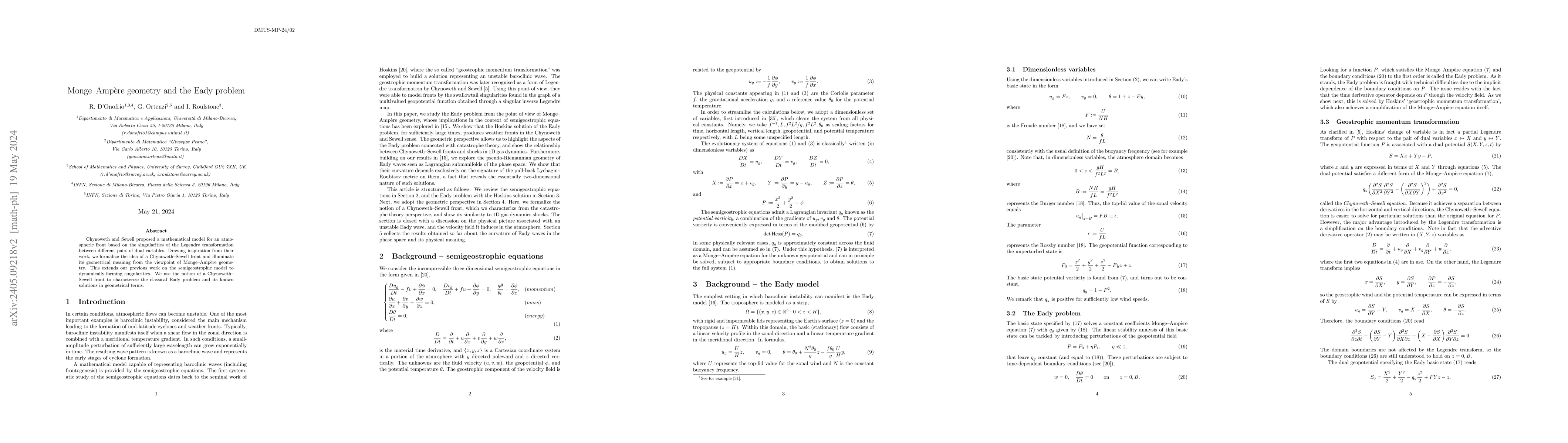 Thumbnail for Monge-Ampere Geometry and the Eady Problem