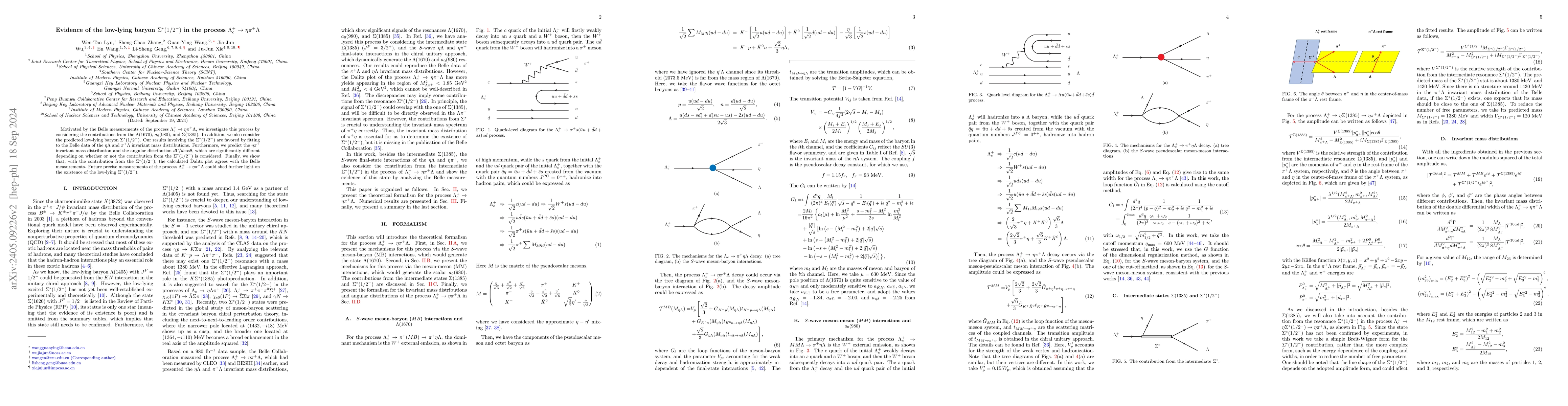 Thumbnail for Evidence of the low-lying baryon $\Sigma^*(1/2^-)$ in the process
  $\Lambda_c^+\to \eta\pi^+\Lambda$