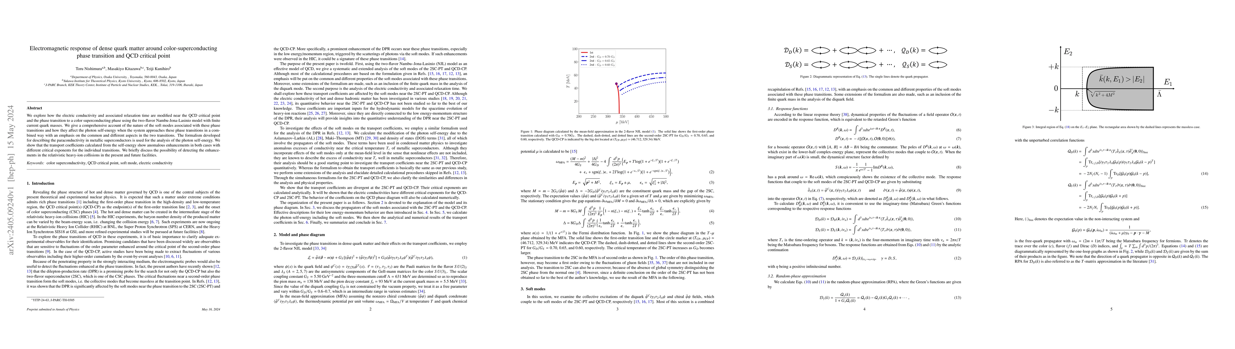 Thumbnail for Electromagnetic response of dense quark matter around
  color-superconducting phase transition and QCD critical point