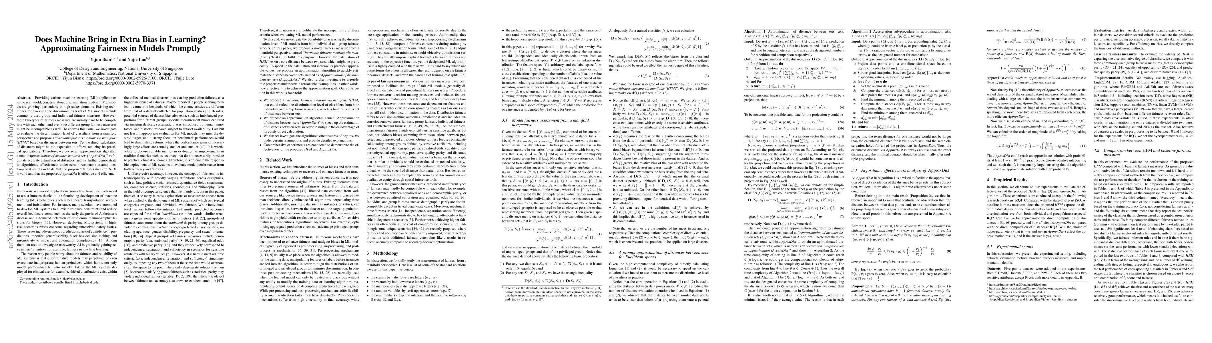 Thumbnail for Does Machine Bring in Extra Bias in Learning? Approximating Fairness in
  Models Promptly