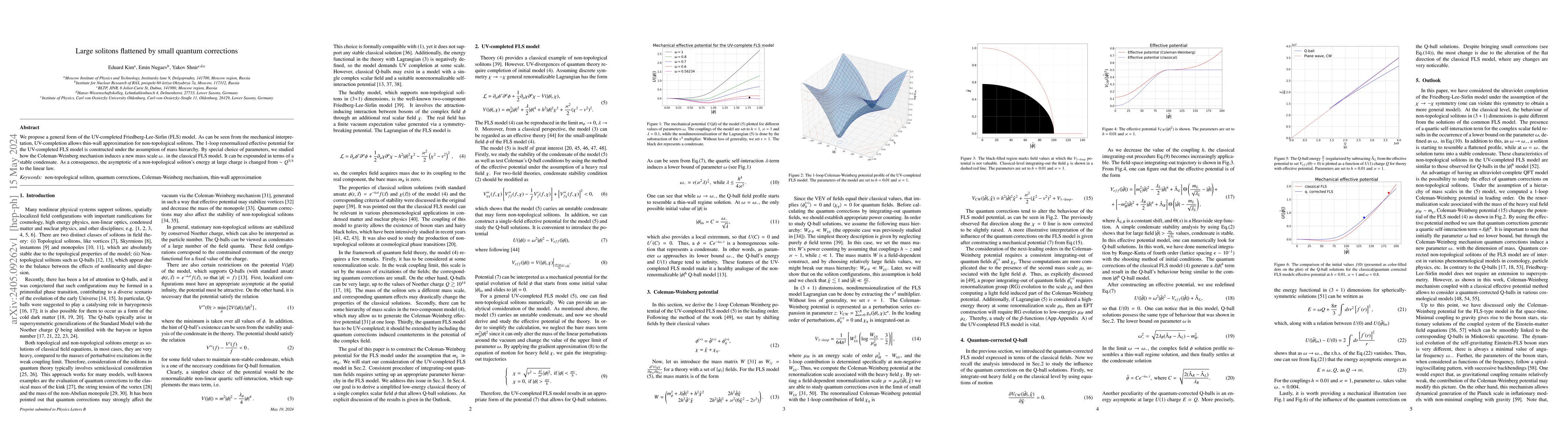 Thumbnail for Large solitons flattened by small quantum corrections