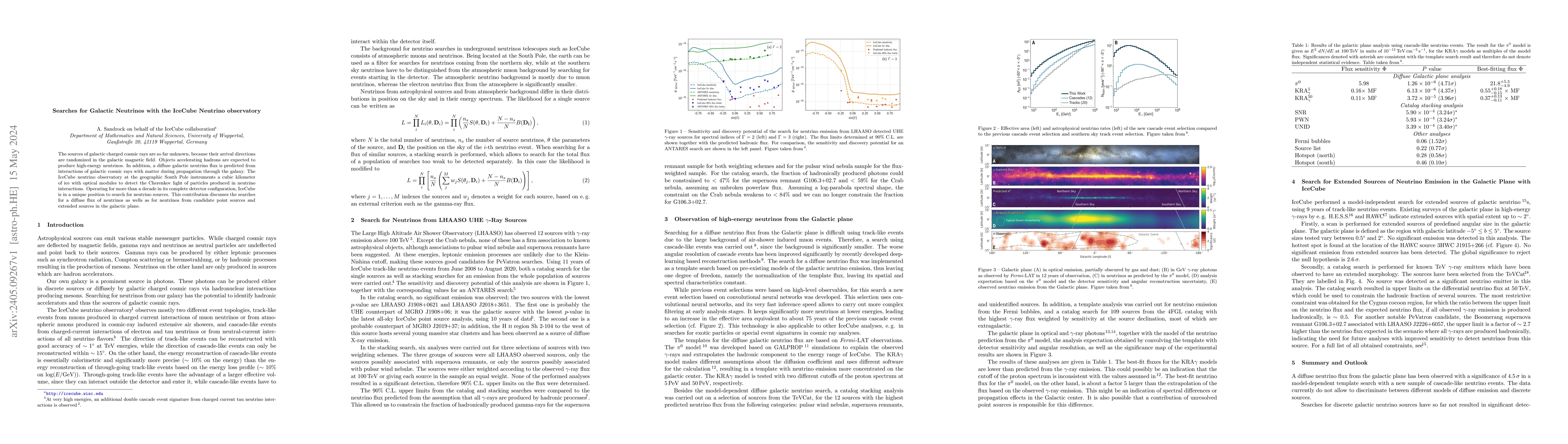 Thumbnail for Searches for Galactic Neutrinos with the IceCube Neutrino observatory