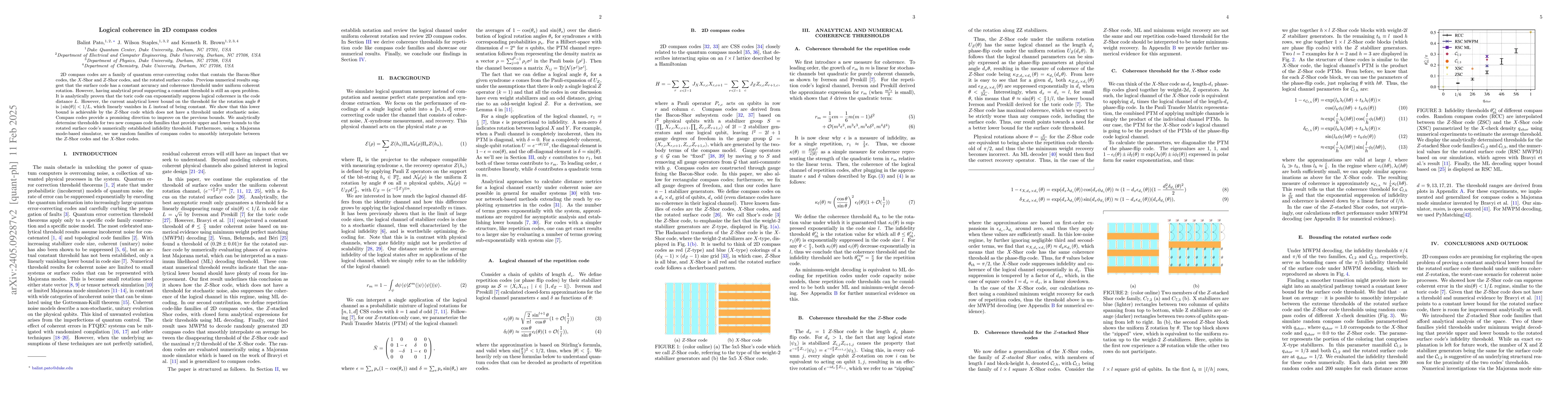 Thumbnail for Logical coherence in 2D compass codes