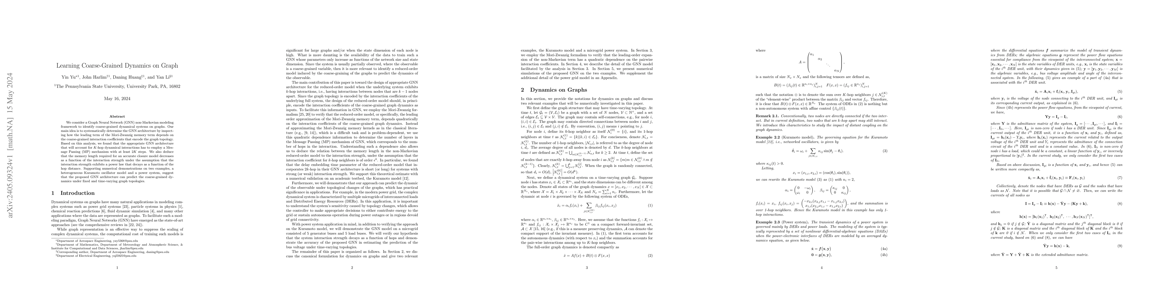 Thumbnail for Learning Coarse-Grained Dynamics on Graph