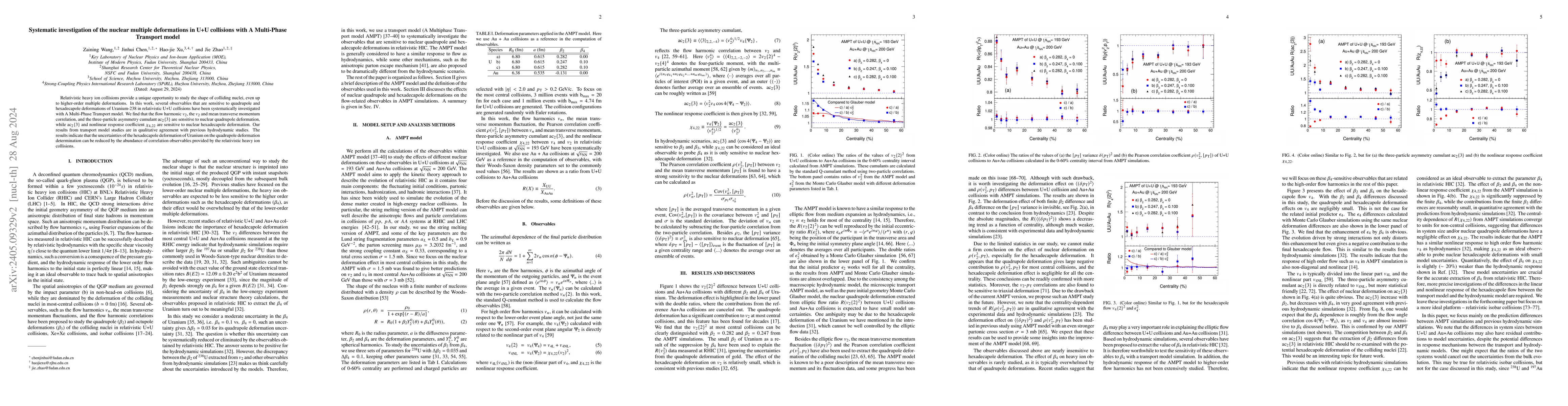 Thumbnail for Systematic investigation of the nuclear multiple deformations in U+U
  collisions with A Multi-Phase Transport model