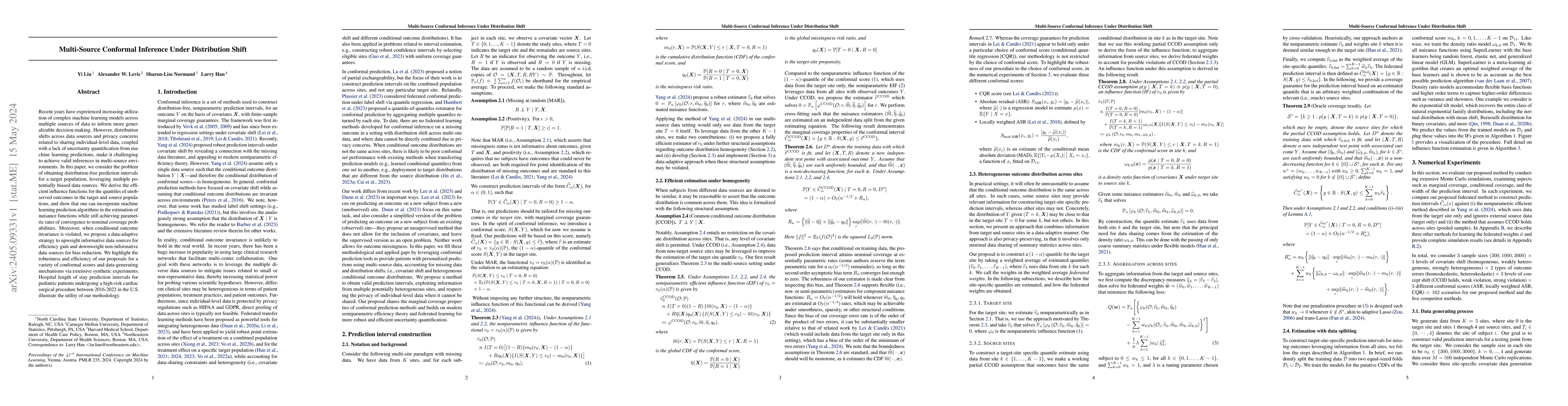 Thumbnail for Multi-Source Conformal Inference Under Distribution Shift