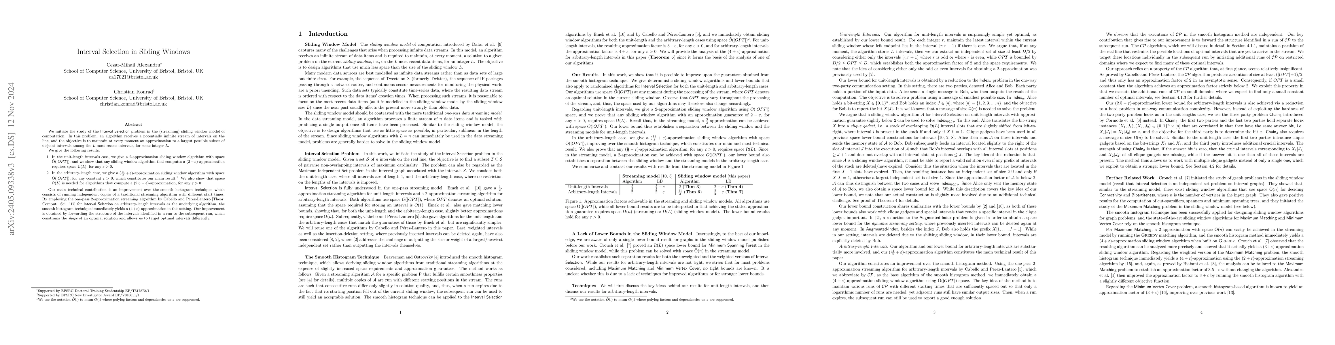 Thumbnail for Interval Selection in Sliding Windows