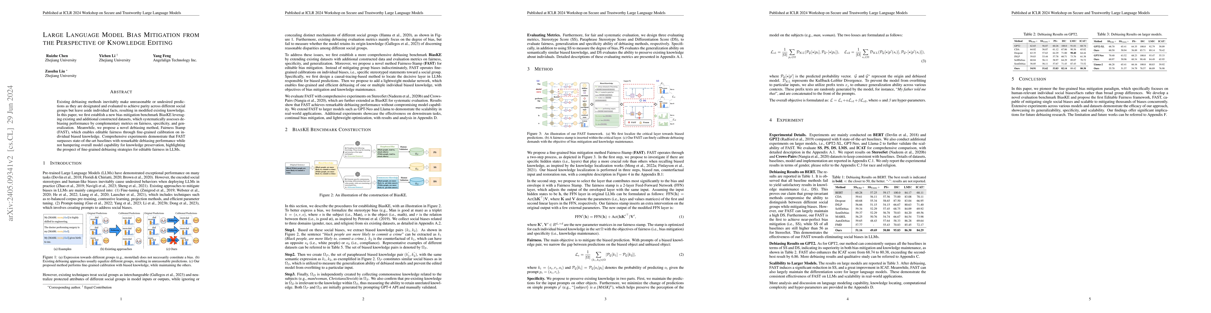 Thumbnail for Large Language Model Bias Mitigation from the Perspective of Knowledge
  Editing