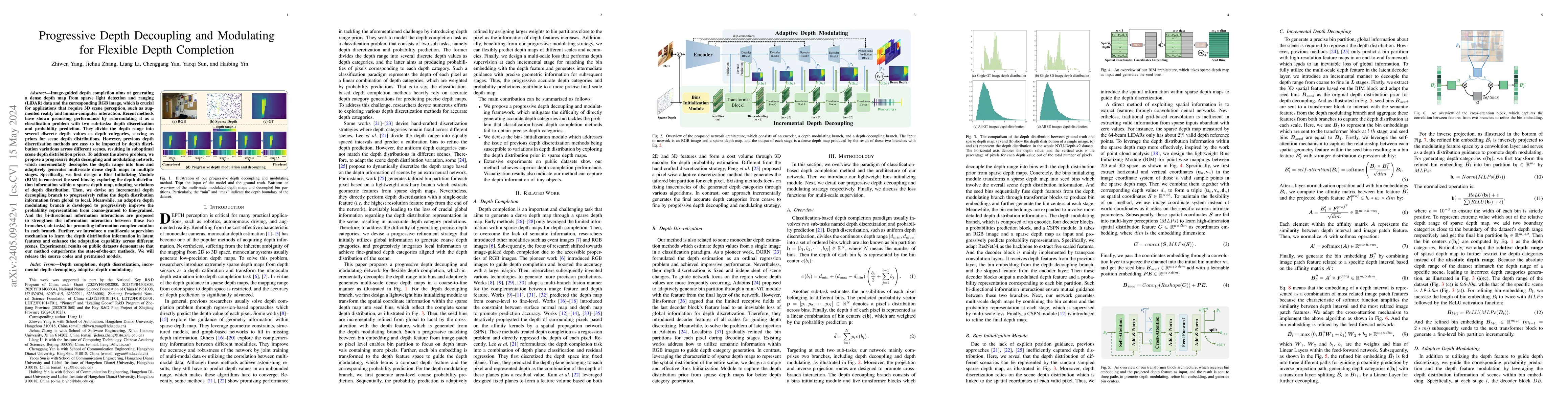 Thumbnail for Progressive Depth Decoupling and Modulating for Flexible Depth
  Completion