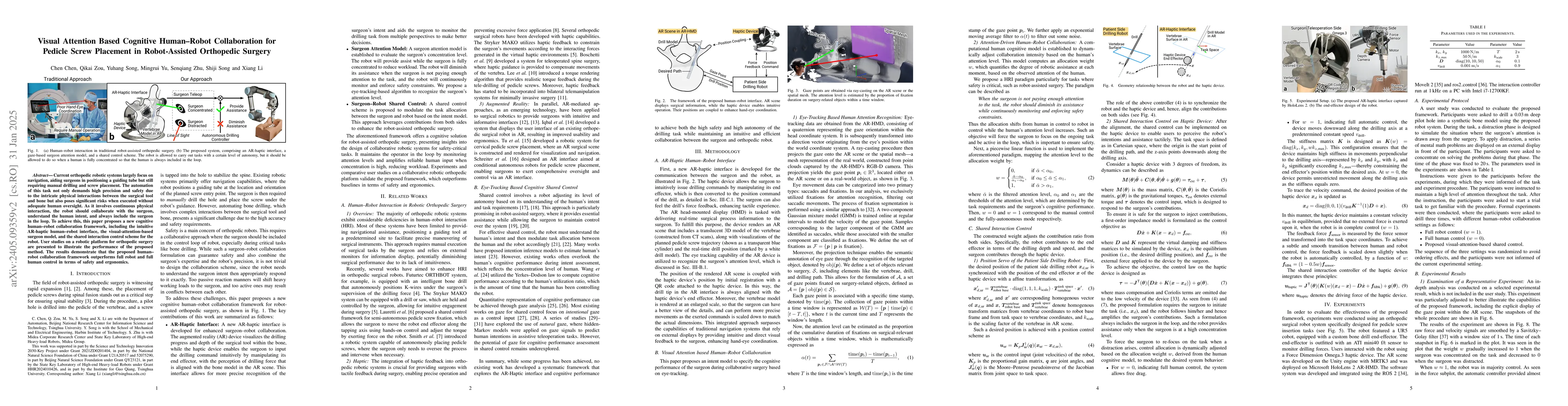Thumbnail for Visual Attention Based Cognitive Human-Robot Collaboration for Pedicle
  Screw Placement in Robot-Assisted Orthopedic Surgery