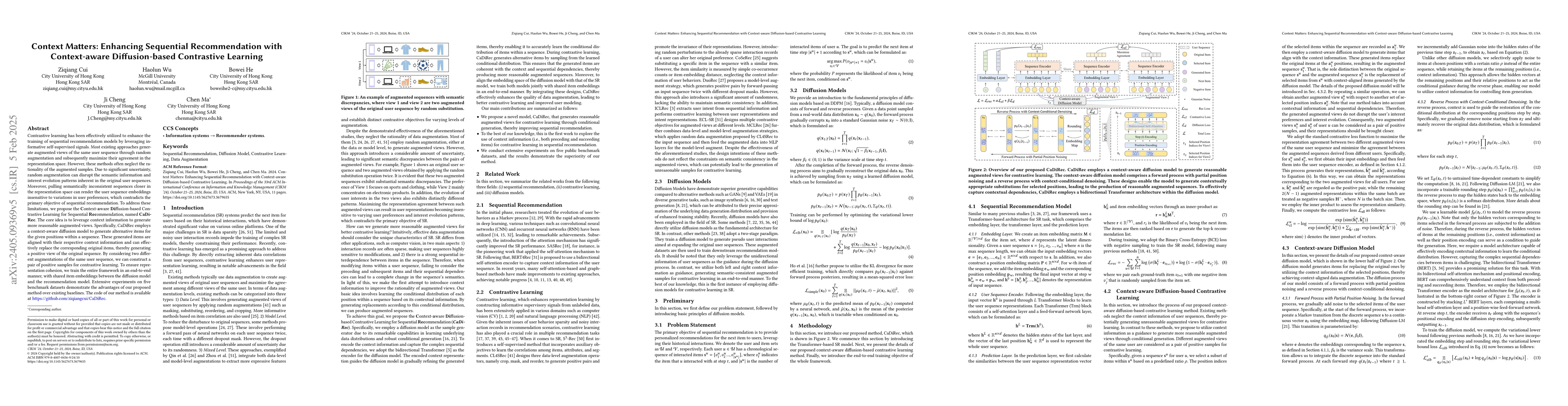Thumbnail for Diffusion-based Contrastive Learning for Sequential Recommendation