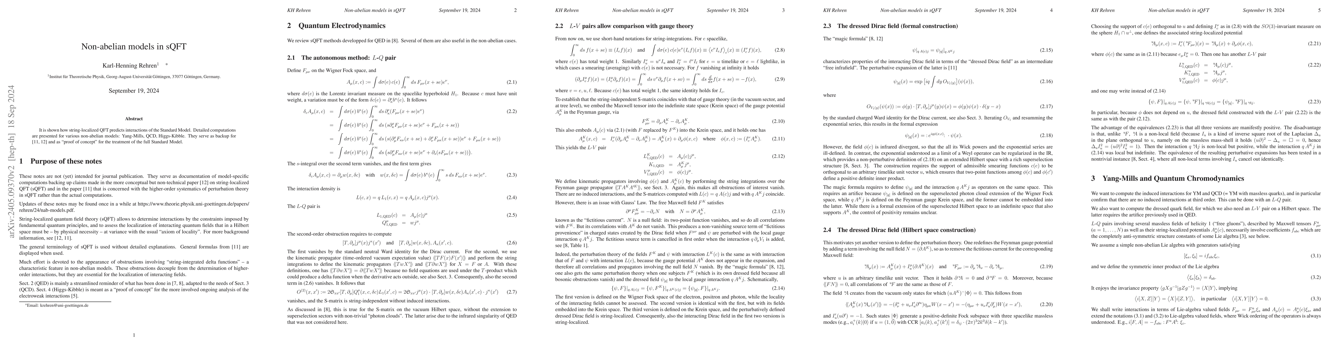 Thumbnail for Non-abelian models in sQFT