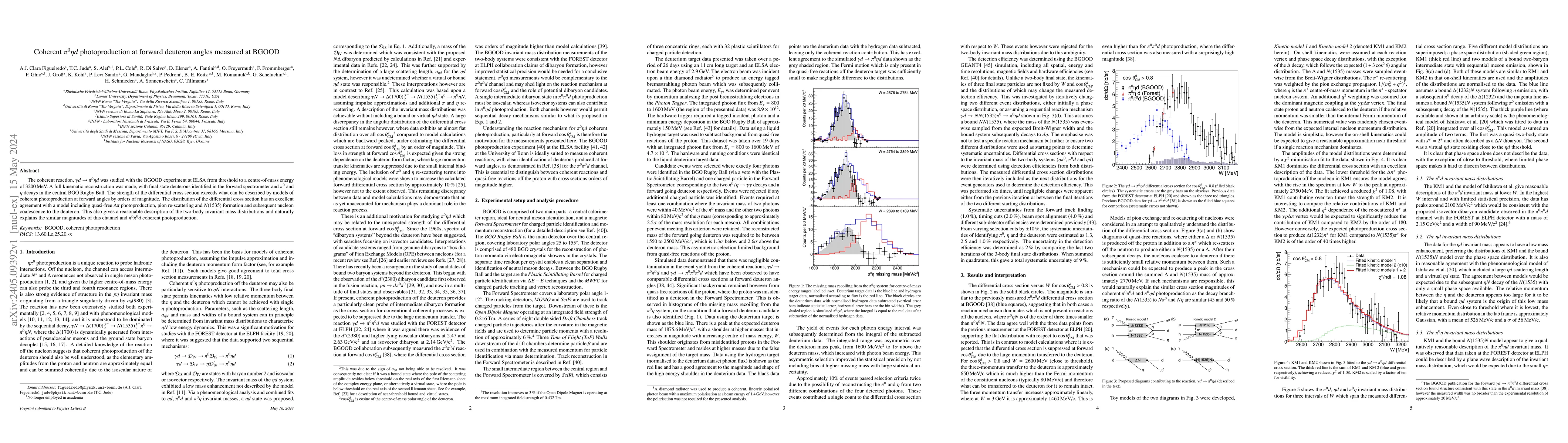 Thumbnail for Coherent $\pi^0\eta d$ photoproduction at forward deuteron angles
  measured at BGOOD