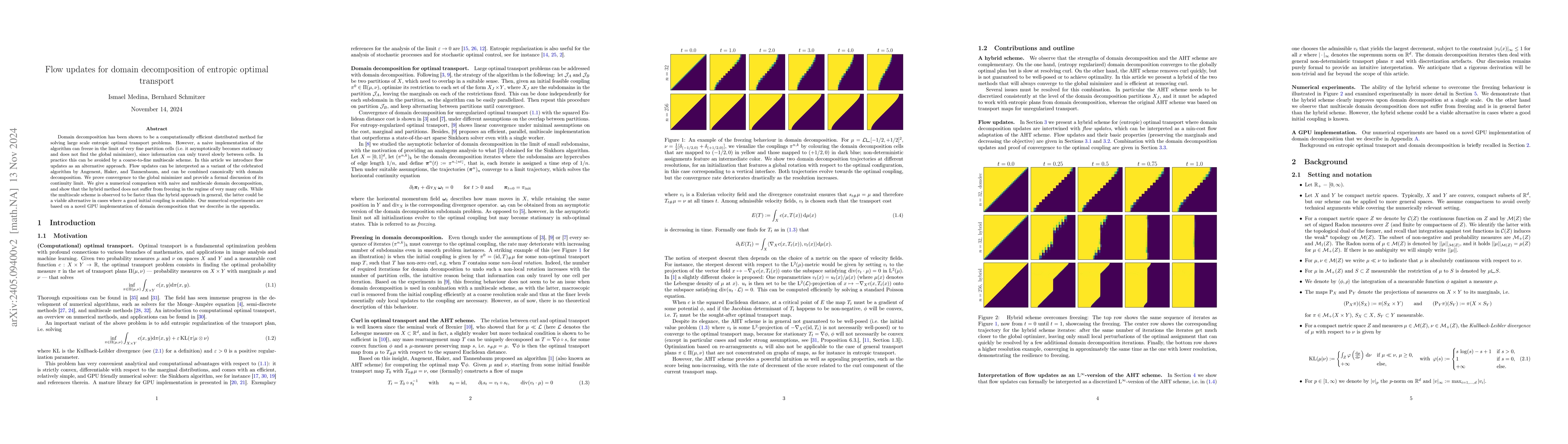 Thumbnail for Flow updates for domain decomposition of entropic optimal transport