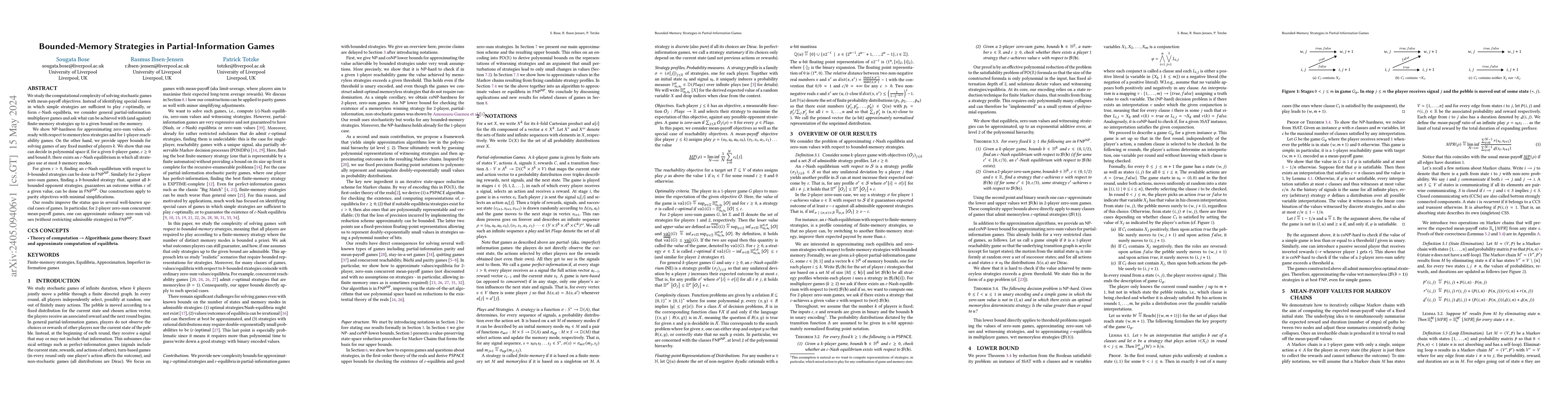 Thumbnail for Bounded-Memory Strategies in Partial-Information Games