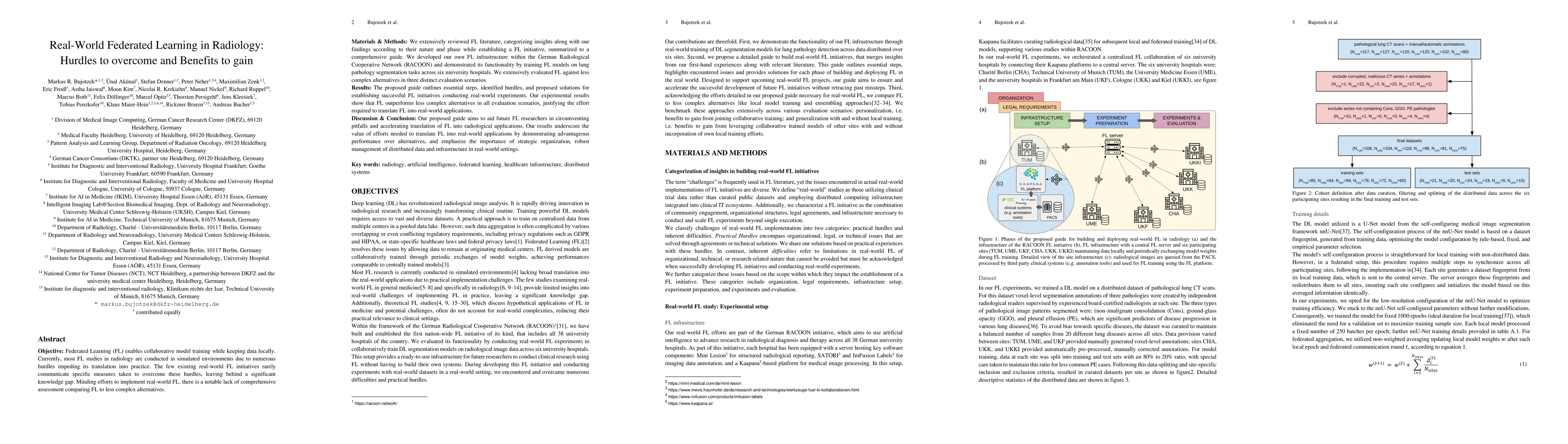 Thumbnail for Real-World Federated Learning in Radiology: Hurdles to overcome and
  Benefits to gain