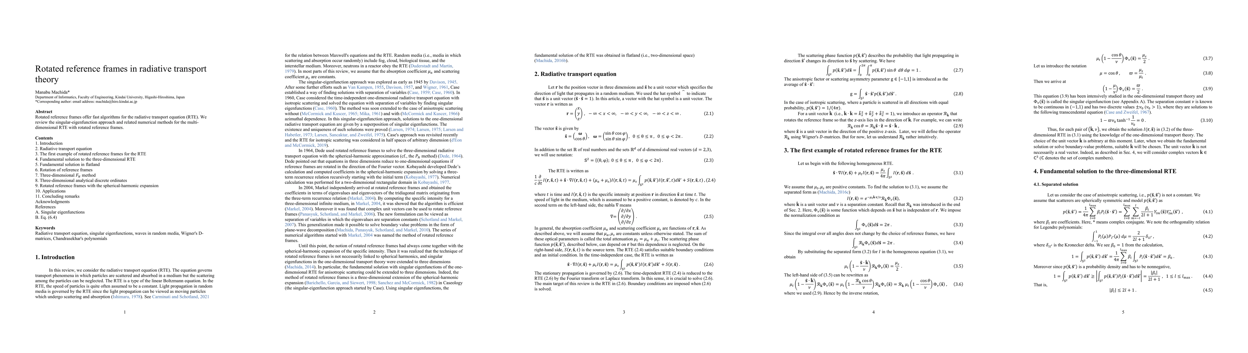 Thumbnail for Rotated reference frames in radiative transport theory