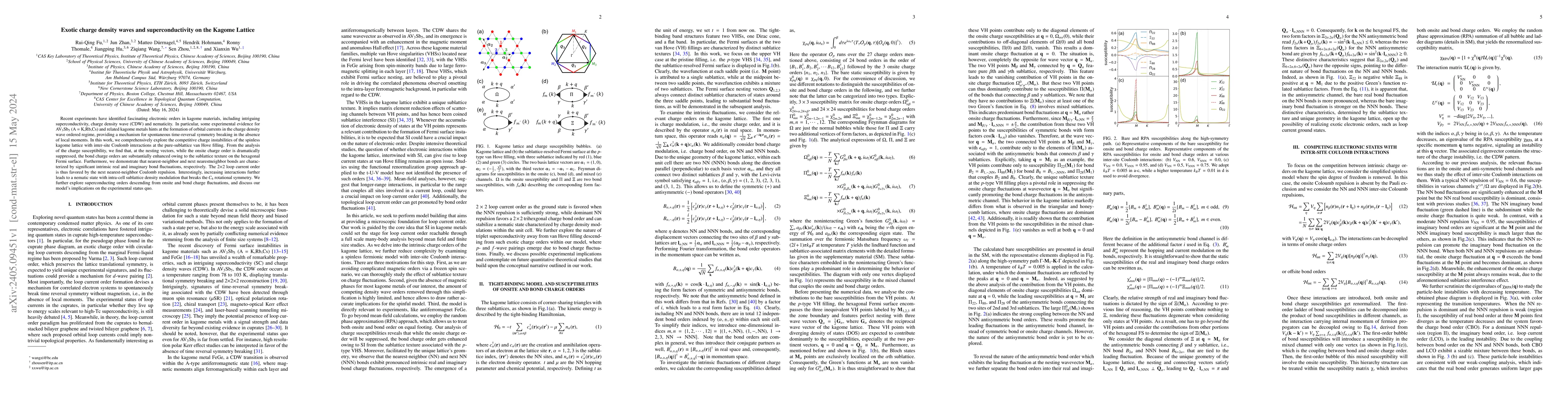 Thumbnail for Exotic charge density waves and superconductivity on the Kagome Lattice