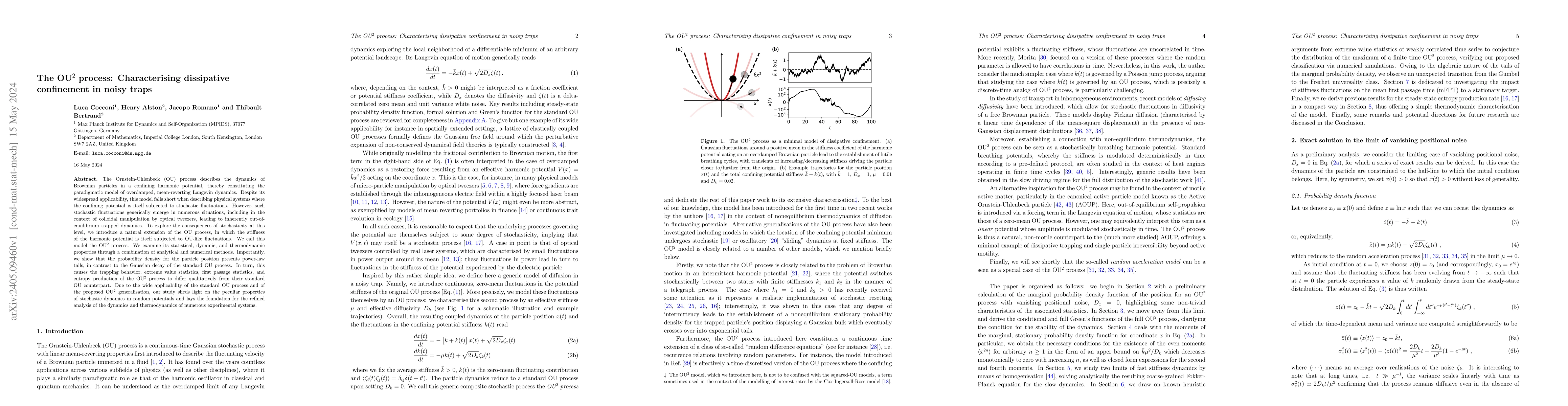 Thumbnail for The OU$^2$ process: Characterising dissipative confinement in noisy
  traps