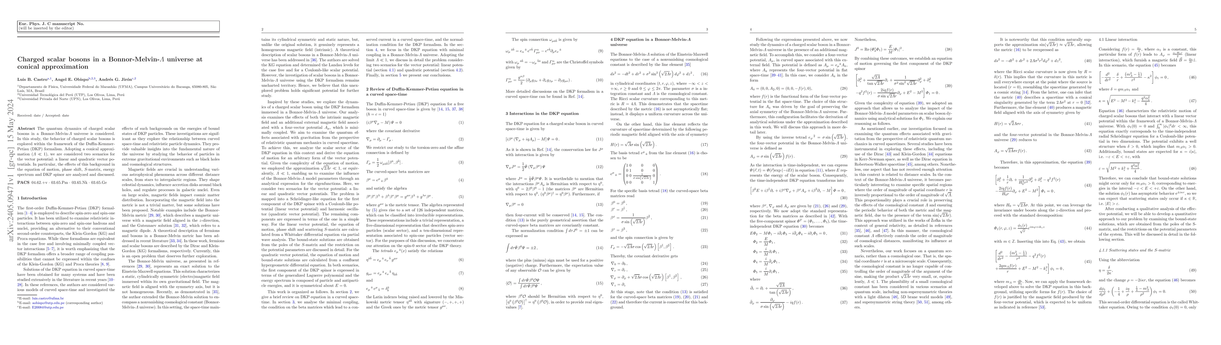 Thumbnail for Charged scalar bosons in a Bonnor-Melvin-$\Lambda$ universe at conical
  approximation