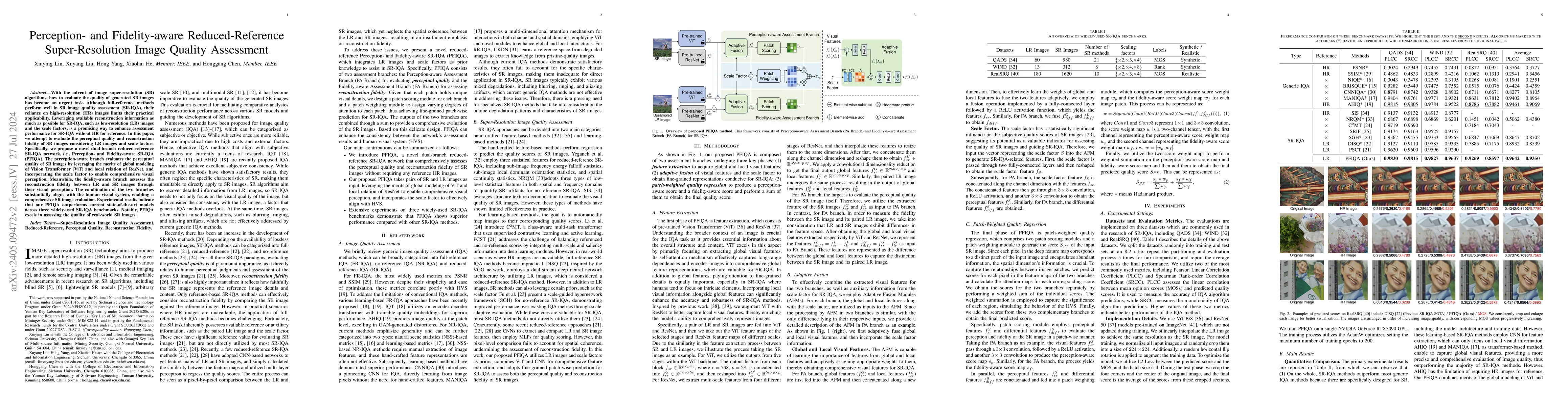 Thumbnail for Perception- and Fidelity-aware Reduced-Reference Super-Resolution Image
  Quality Assessment