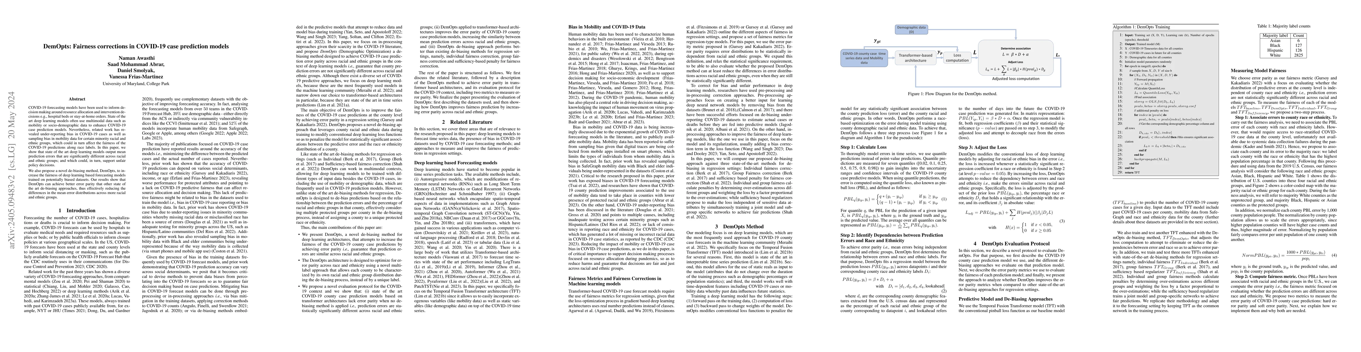 Thumbnail for DemOpts: Fairness corrections in COVID-19 case prediction models