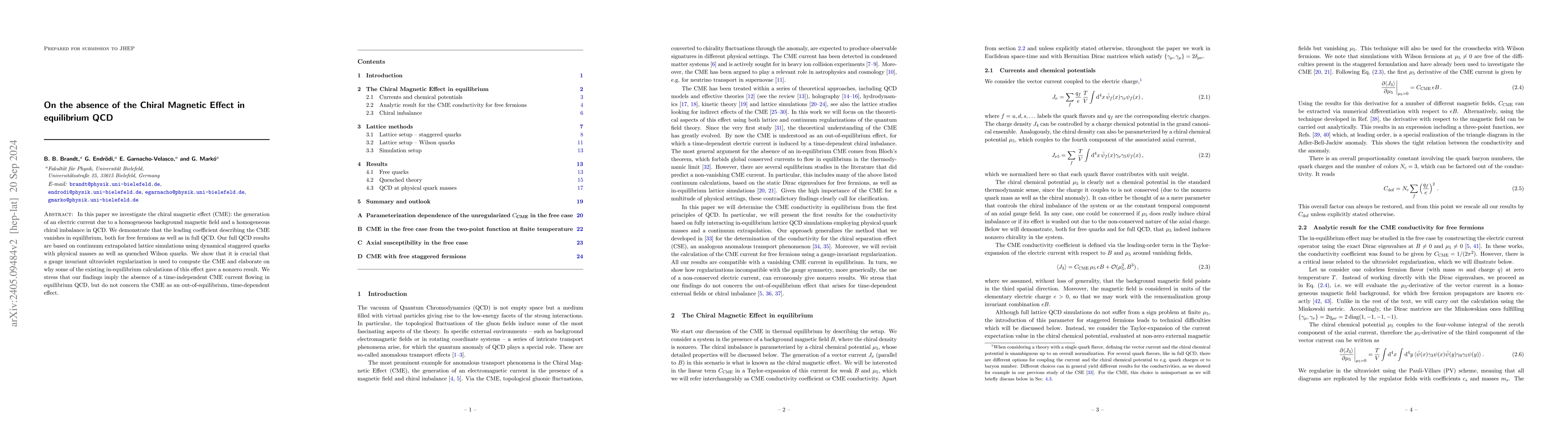 Thumbnail for On the absence of the Chiral Magnetic Effect in equilibrium QCD