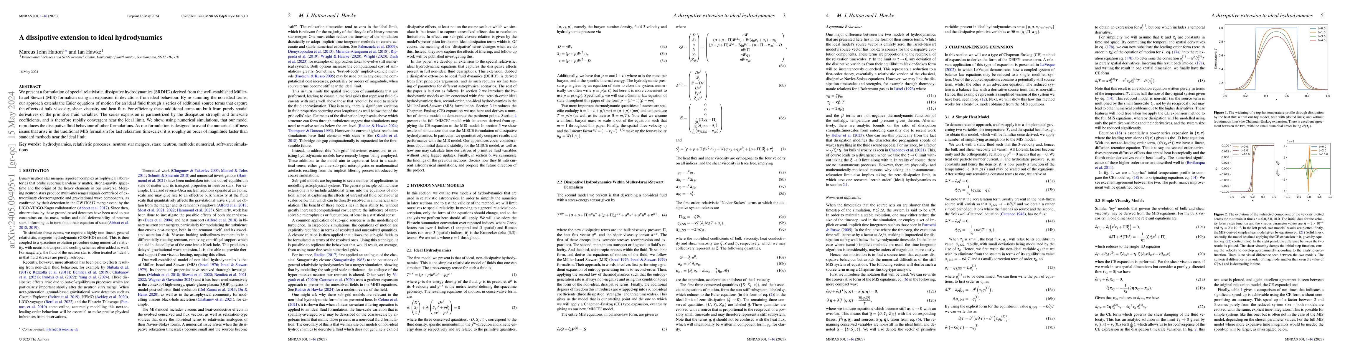Thumbnail for A dissipative extension to ideal hydrodynamics