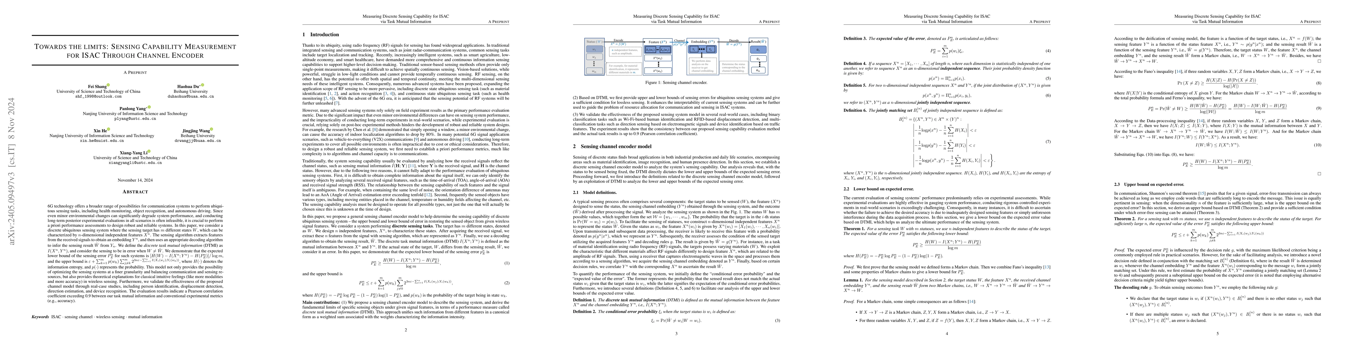 Thumbnail for Towards the limits: Sensing Capability Measurement for ISAC Through
  Channel Encoder