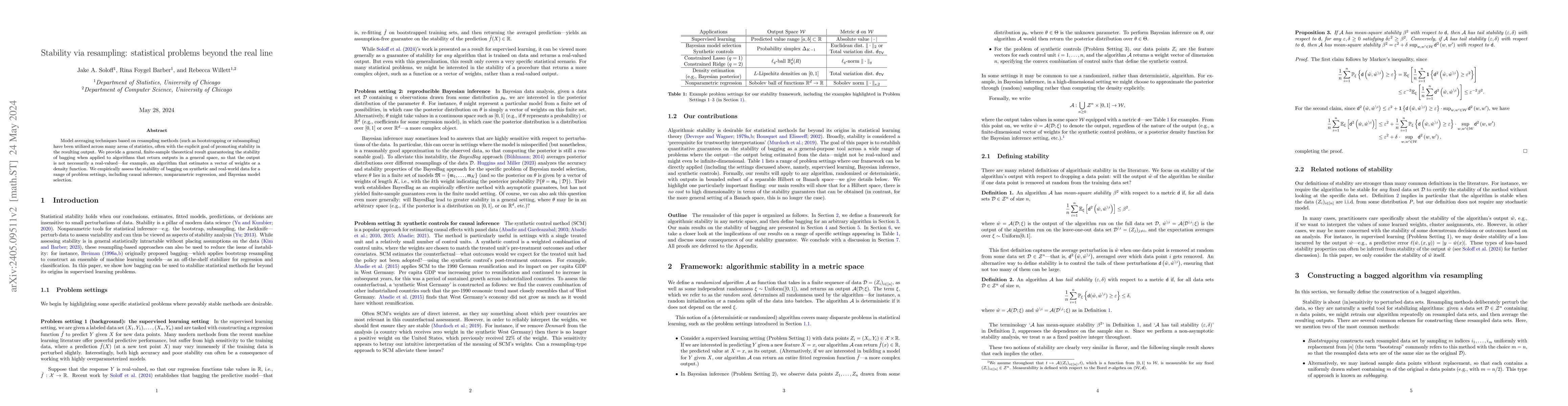 Thumbnail for Stability via resampling: statistical problems beyond the real line