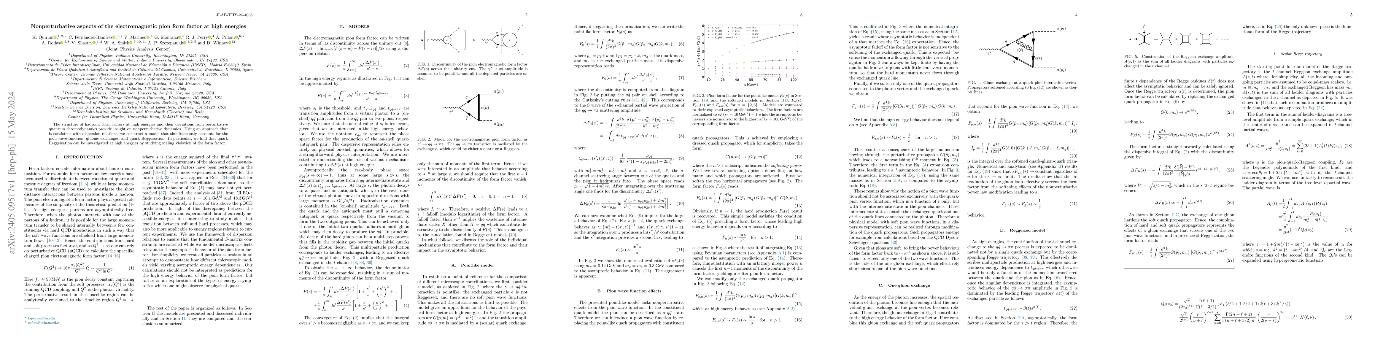 Thumbnail for Nonperturbative aspects of the electromagnetic pion form factor at high
  energies