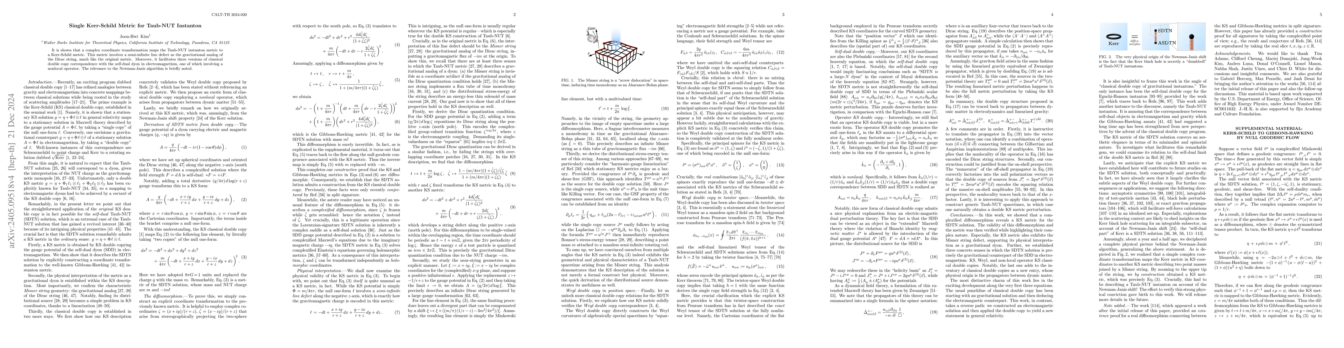 Thumbnail for Note on the Taub-NUT Instanton Metric