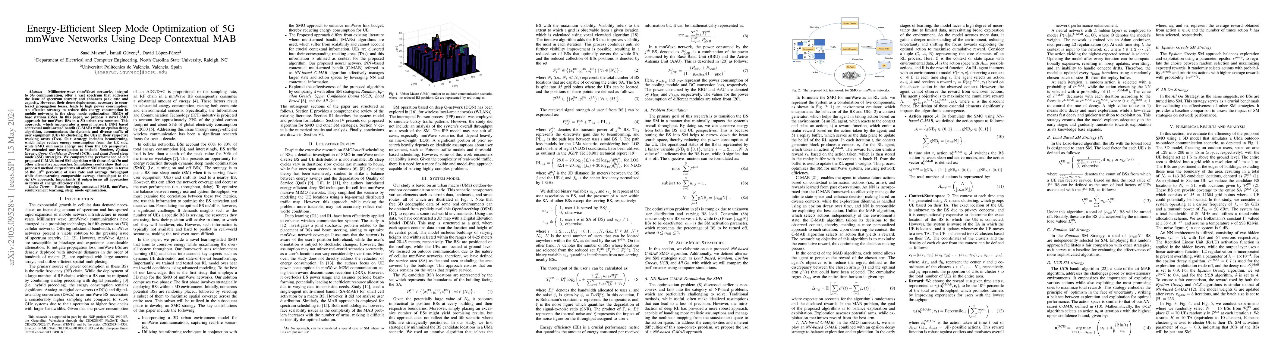 Thumbnail for Energy-Efficient Sleep Mode Optimization of 5G mmWave Networks Using
  Deep Contextual MAB