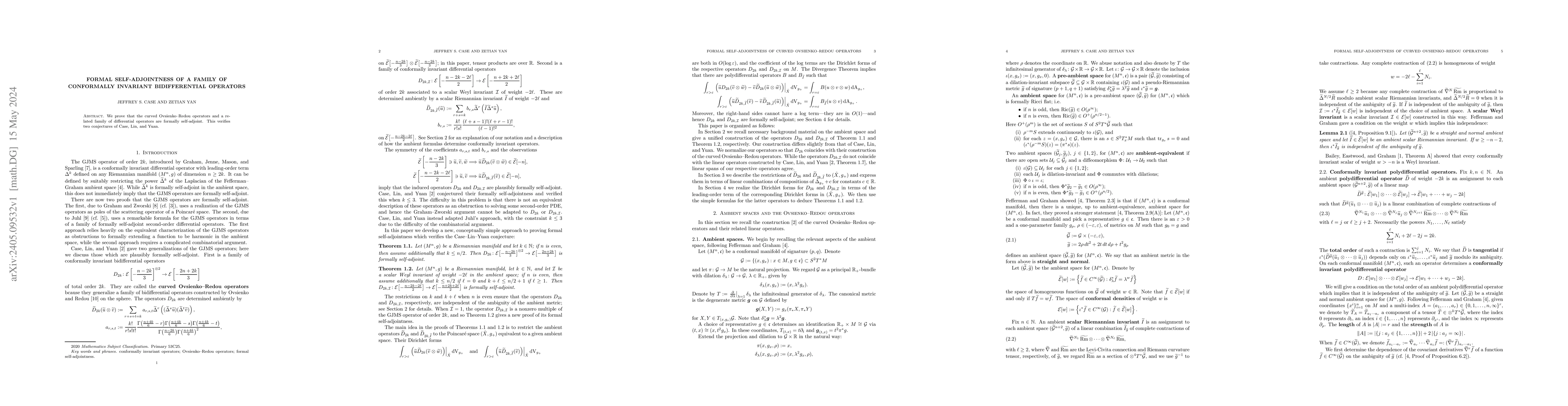 Thumbnail for Formal self-adjointness of a family of conformally invariant
  bidifferential operators