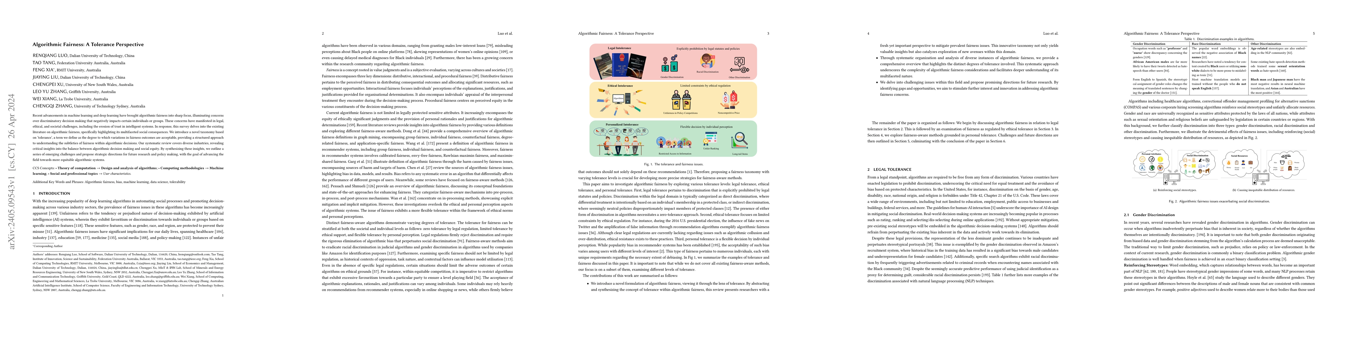 Thumbnail for Algorithmic Fairness: A Tolerance Perspective