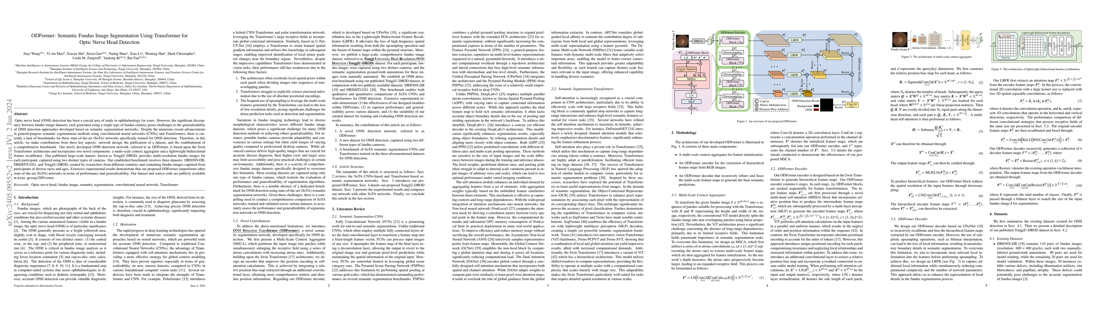 Thumbnail for ODFormer: Semantic Fundus Image Segmentation Using Transformer for Optic
  Nerve Head Detection
