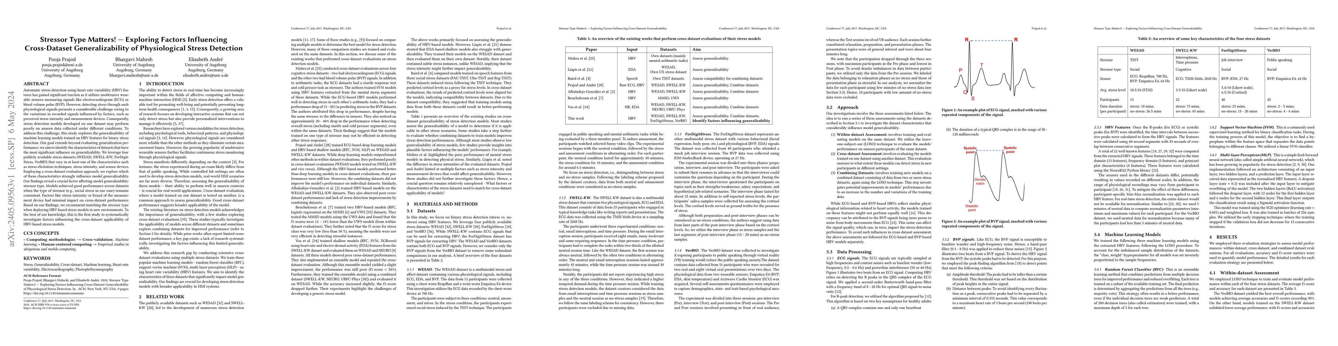 Thumbnail for Stressor Type Matters! -- Exploring Factors Influencing Cross-Dataset
  Generalizability of Physiological Stress Detection