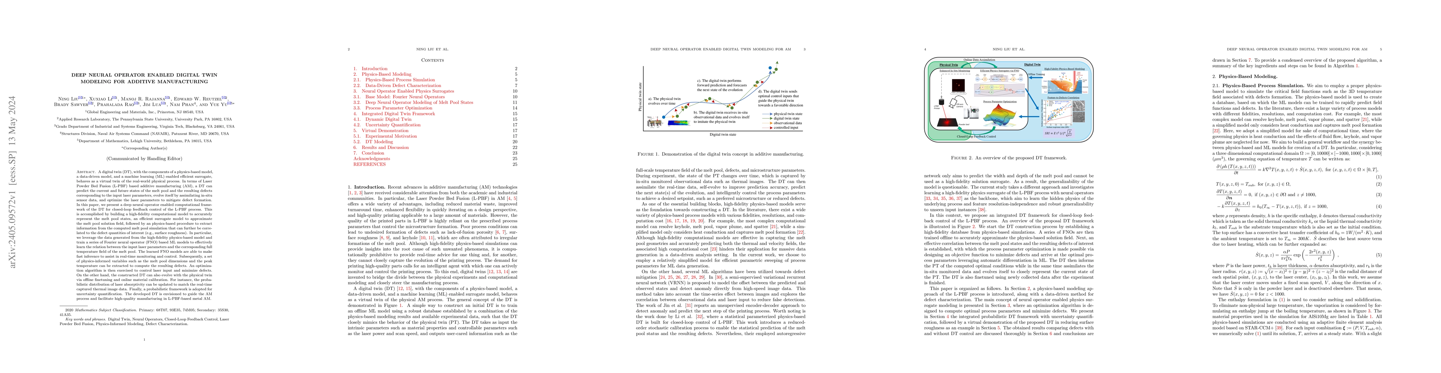 Thumbnail for Deep Neural Operator Enabled Digital Twin Modeling for Additive
  Manufacturing